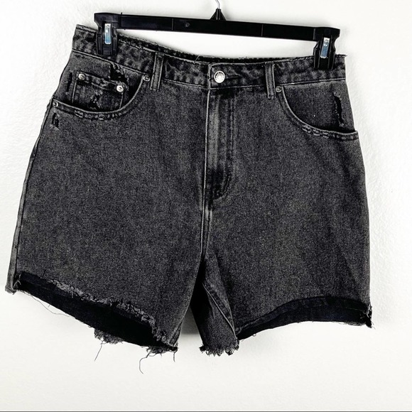 Glassons Pants - GLASSONS Black Wash High Rise Frayed Hem Jean Shirts, Size 12